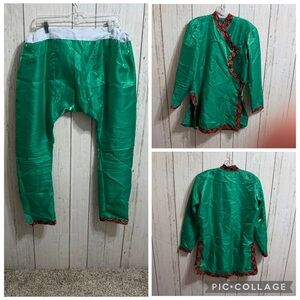 Indian Salwar Middle East Kurds Green Men's Suit Set